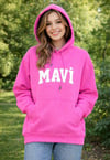 pembe kapşonlu sweatshirt