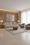 AmorfGeometrik Şekilli Özel Kesimli Dekoratif Modern Halı – Krem Bej