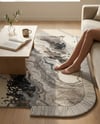 Luxora SerisiModern Krem Gri Salon Halısı Mermer Desenli Luxora LX005