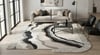 Luxora SerisiModern Krem Gri Salon Halısı Dalgalı Desen Luxora LX004