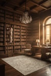Retro SerisiRetro Serisi Klasik Vintage Desenli Bej Salon Halısı