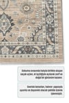 Salon HalısıBej Gri Geleneksel Motifli Kaymaz Taban Yıkanabilir Pamuk Tabanlı Düz Dokuma Salon Halısı
