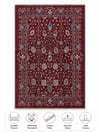 Salon HalısıTwist Bordo Halı Geleneksel Motif Pamuk Tabanlı Yumuşak Doku