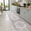 Salon HalısıTwist Krem Halı Oval Desenli Kenarları Çiçekli Pamuk Tabanlı