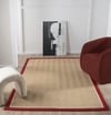 YollukDelhi Yolluk Halı Bordo Kenar Detaylı Doğal Görünümlü Modern Stil Kaymaz Taban Toz Tutmayan Makine Dokuma Özel Ölçü Uyumlu