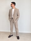  Kruvaze Oversize Takım Elbise-Bej