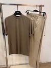 Bağcıklı Kumaş Jogger Pantolon-Krem