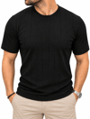 Bisiklet Yaka Rayon Triko T-Shirt -Siyah