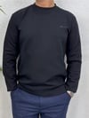Duoble Face Kumaş Basic Sweatshirt-Siyah
