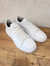 Erkek %100 Deri Sneaker Ayakkabı-Beyaz