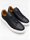 Erkek %100 Deri Sneaker Ayakkabı-Lacivert
