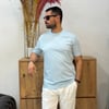Erkek Basic Rayon Kumaş Tişört-Bebe Mavisi