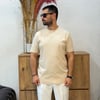 Erkek Basic Rayon Kumaş Tişört-Bej