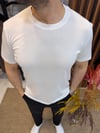 Erkek Basic Rayon Kumaş Tişört-Beyaz