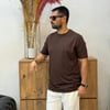 Erkek Basic Rayon Kumaş Tişört-Kahve