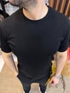Erkek Basic Rayon Kumaş Tişört-Siyah