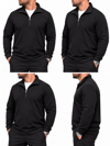 Fermuarlı Comfort Fit Sweatshirt – Siyah