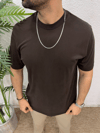 Modal Kumaş Premium Tshirt-KAHVE