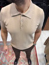 Polo  Yaka Triko Tshirt-Badem