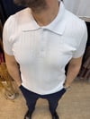 Polo  Yaka Triko Tshirt-Beyaz