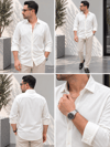 Premium Rayon Gömlek-Beyaz