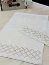 120x60 2 Sıra Baklava Gold Detaylı İkili Paspas Takımı