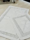 120x60 Versace Model Gümüş Detaylı İkili Paspas Takımı