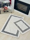 120x60 Versace Model Siyah Detaylı İkili Paspas Takımı