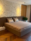 ZikZak Desenli Kahve Bej Yatak Örtüsü