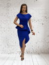 HELİN Peplum Detaylı Yırtmaçlı Midi Boy Tasarım Elbise