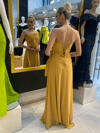 HELİN Vizon Tek Omuz Drape Detaylı Şifon Uzun Gece Elbisesi