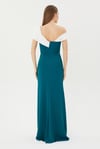 Özel Davet Siyah Beyaz Off Shoulder Maxi Elbise