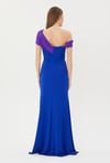 Özel Davet Siyah Beyaz Off Shoulder Maxi Elbise