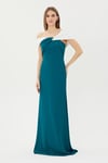 Özel Davet Siyah Beyaz Off Shoulder Maxi Elbise