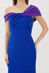 Özel Davet Siyah Beyaz Off Shoulder Maxi Elbise