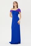 Özel Davet Siyah Beyaz Off Shoulder Maxi Elbise