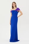 Özel Davet Siyah Beyaz Off Shoulder Maxi Elbise