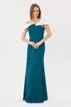 Özel Davet Siyah Beyaz Off Shoulder Maxi Elbise