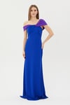 Özel Davet Siyah Beyaz Off Shoulder Maxi Elbise