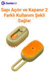 Saplı Buharlı Kedi Tarağı, Buharlı Kedi & Köpek Yıkama Fırçası Tarağı Yumuşak Silikonlu