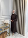 ALMARWAH Saten Etek Takım Kahverengi