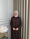 ALMARWAH Saten Etek Takım Kahverengi