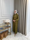 ALMARWAH Saten Üçlü Pantolon Takım Yeşil