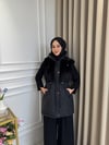 Angora Şişme Yelek Siyah