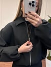 FERMUARLI ZARA MODEL CEKET- SİYAH