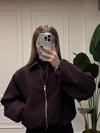 FERMUARLI ZARA MODEL CROP CEKET - BORDO