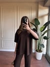 OVERSİZE KESİM ÖRME MODAL TAKIM - KAHVERENGİ