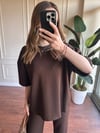 OVERSİZE KESİM ÖRME MODAL TAKIM - KAHVERENGİ