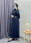 E06 Kupra Elbise  Siyah