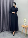 E06 Kupra Elbise  Siyah